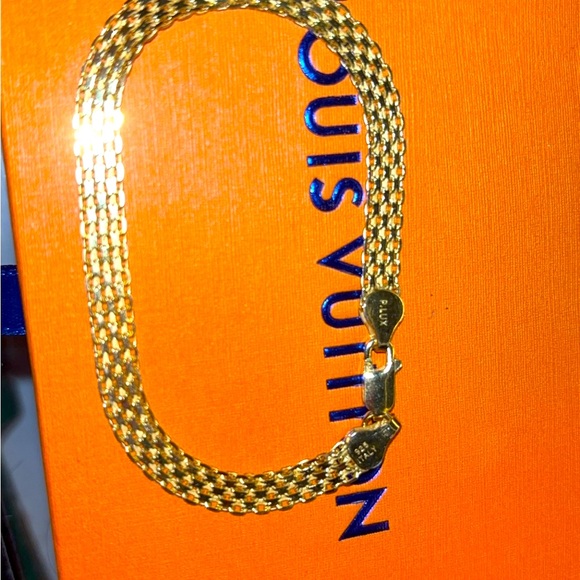 925 Moissanite BismarckGold Over Sterling Bracelet.